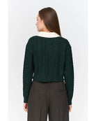 green knit polo sweater