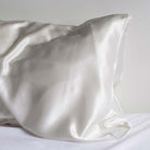 white silk pillowcase