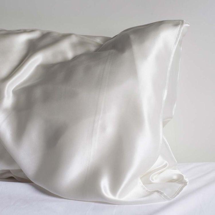 white silk pillowcase