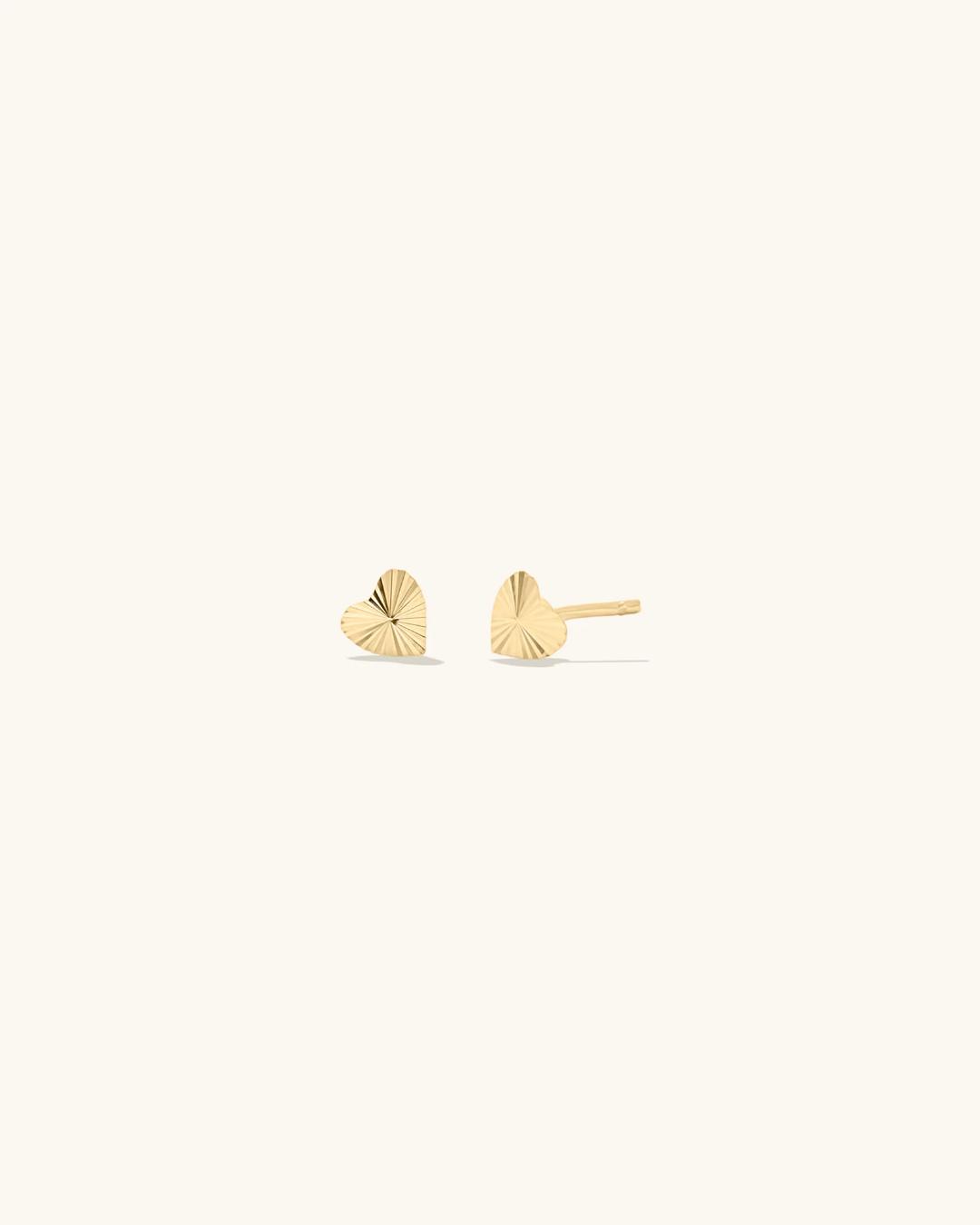 gold heart studs
