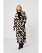 midi coat with zebra print