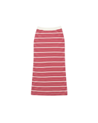 red and white stripe midi skirt