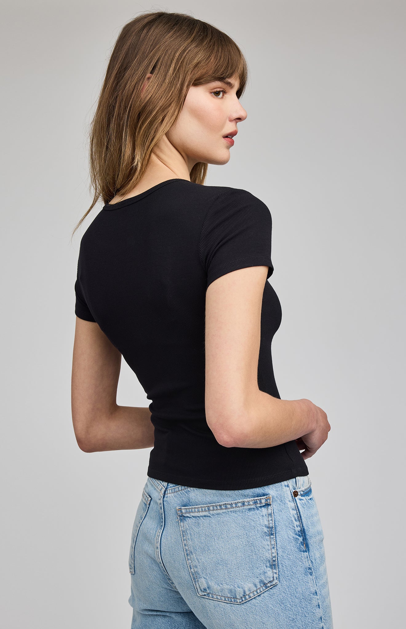 black short sleeve top