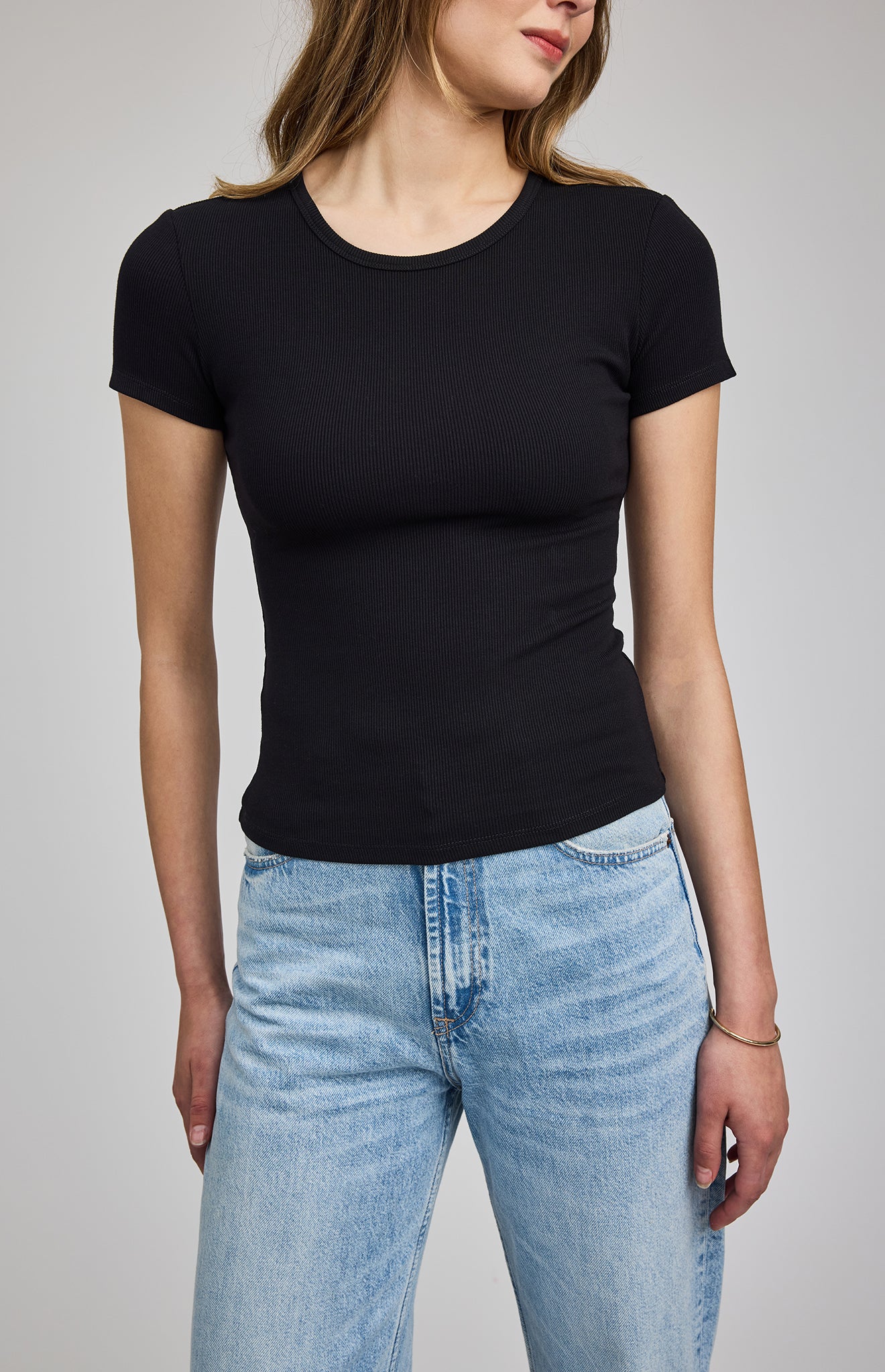 black short sleeve top