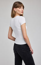 white short sleeve top