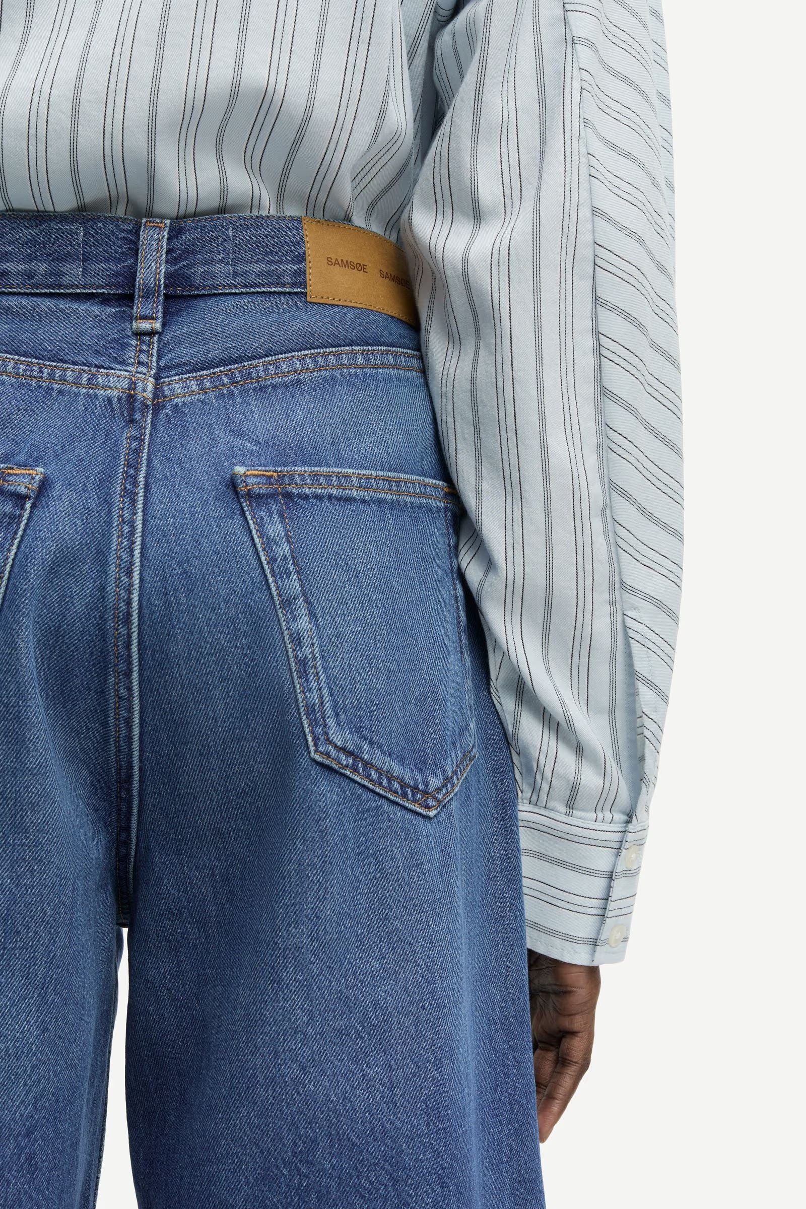 mid length blue shorts
