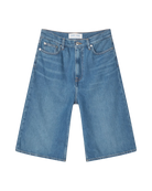 mid length blue shorts