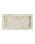 a herringbone patterned rectangular decorative tray