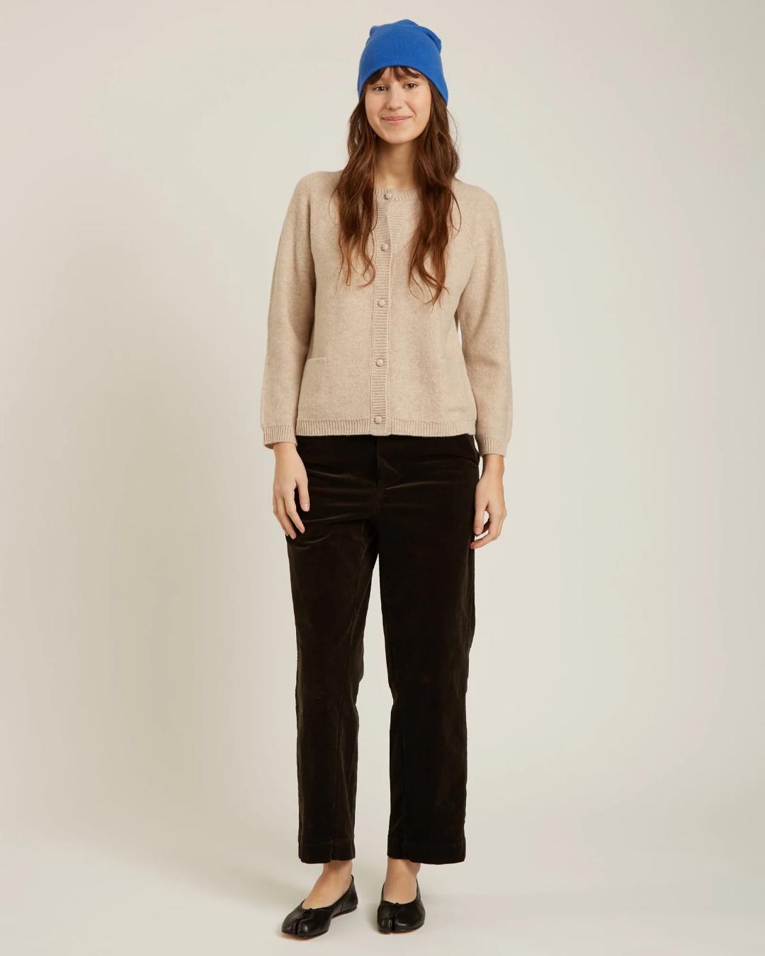 knit cardigan in beige