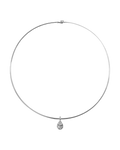 silver collar necklace wit pear pendant 