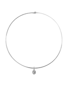 silver collar necklace wit pear pendant 