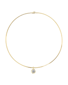 gold collar necklace with drop pendant 