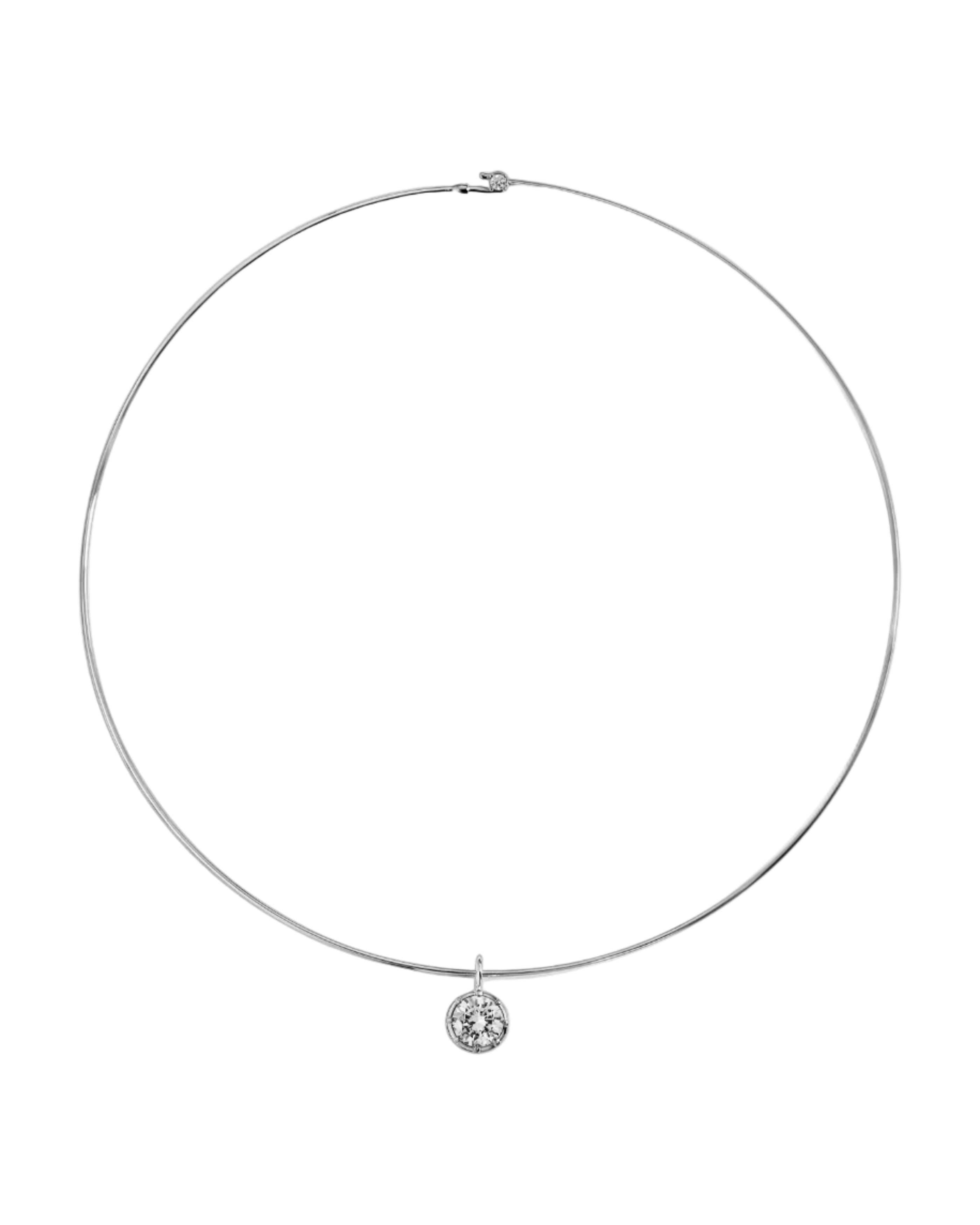 silver collar necklace with drop pendant 