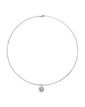 silver collar necklace with drop pendant 