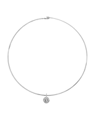 silver collar necklace with drop pendant 