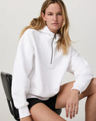 half zip hoodie in white