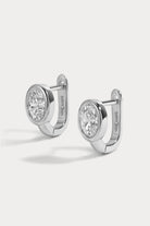oval shaped huggies in silver