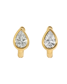 pear shaped gold huggie earrings