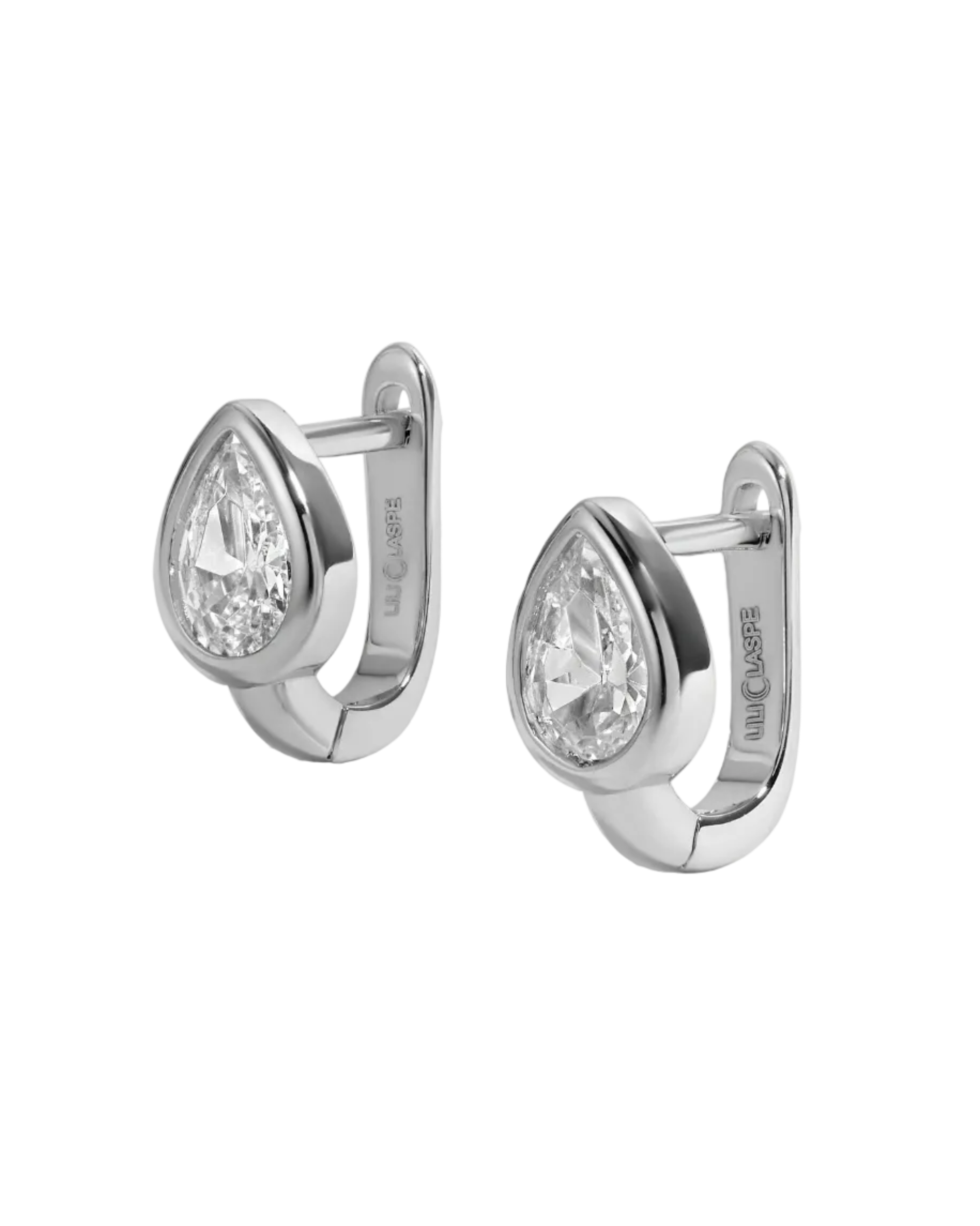 silver pear shaped huggies