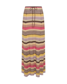maxi knit skirt in multi color stripe