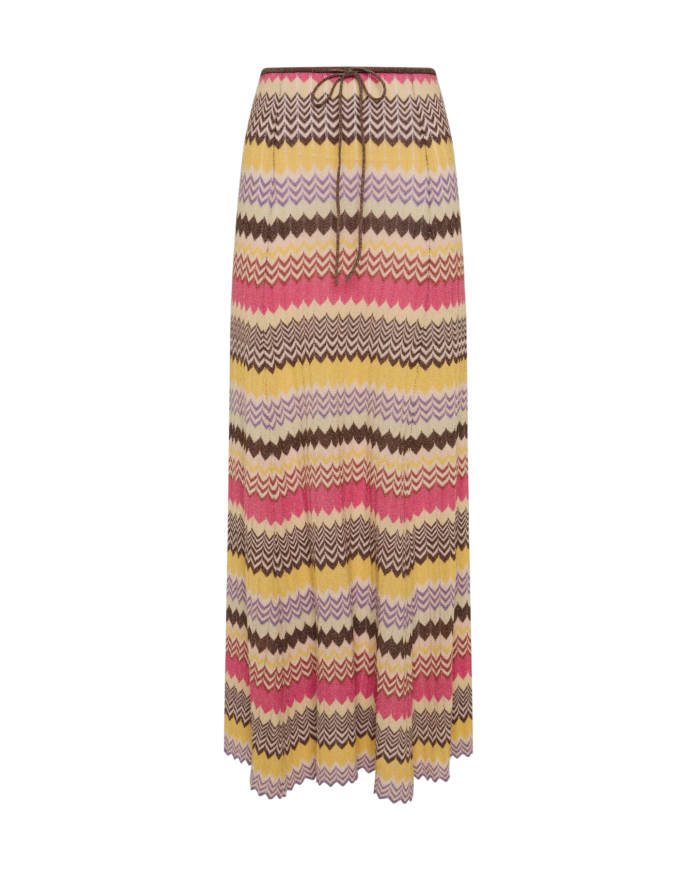 maxi knit skirt in multi color stripe