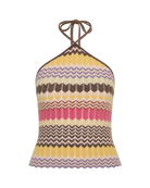 multi color stripe halter top