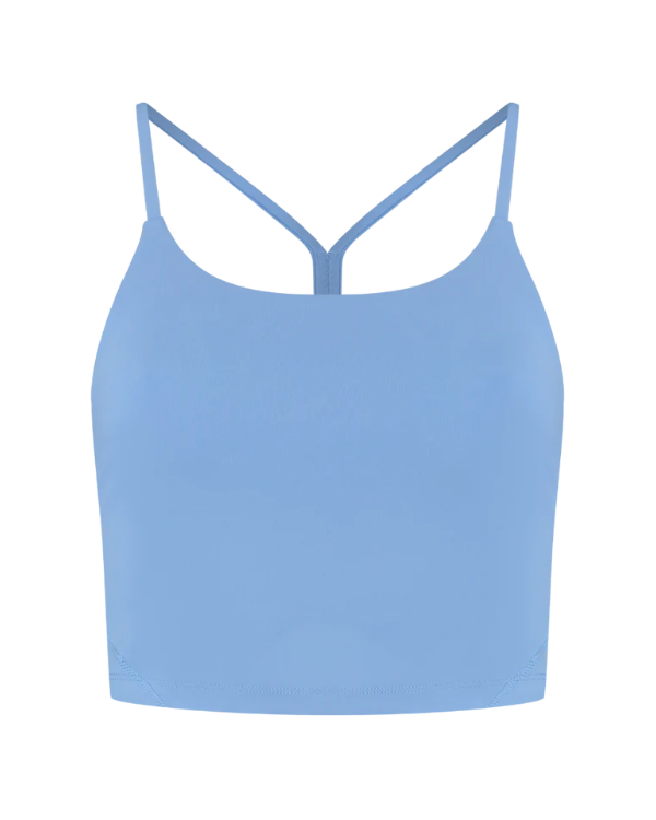 crop racerback bra in blue