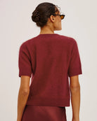 red short sleeve cardigan 