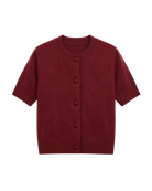 red short sleeve cardigan 