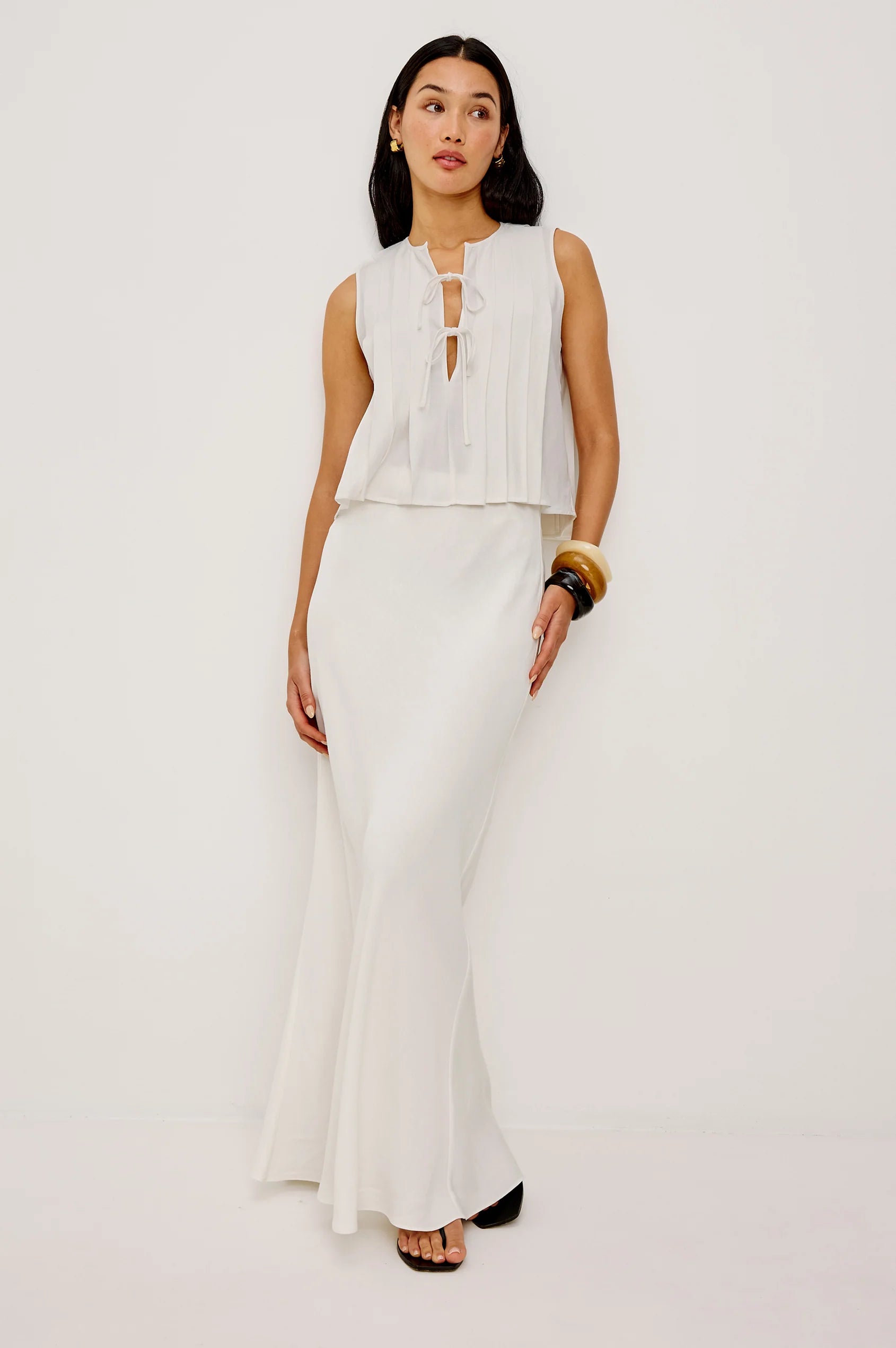 midi ivory skirt