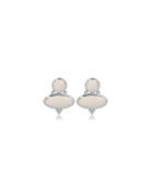 silver earrings with white detail