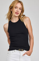 black ribbed racerback tank
