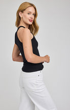 black ribbed racerback tank
