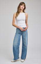 white ribbed racerback tank