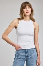 white ribbed racerback tank