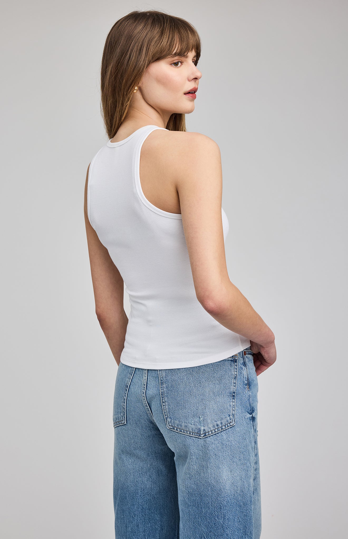 white ribbed racerback tank