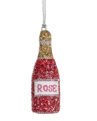pink beaded rose bottle ornament
