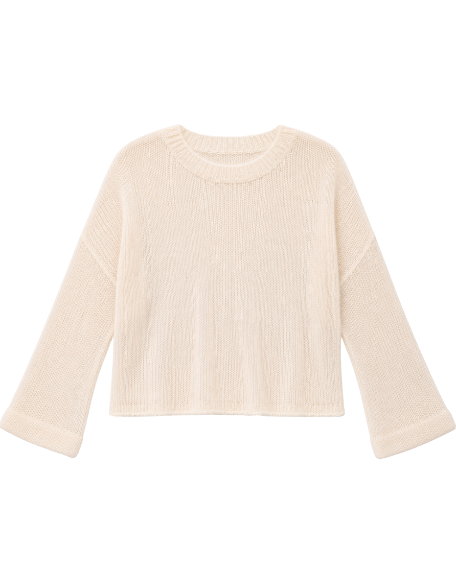 white think knit sweater