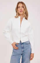 white double zip sweater 