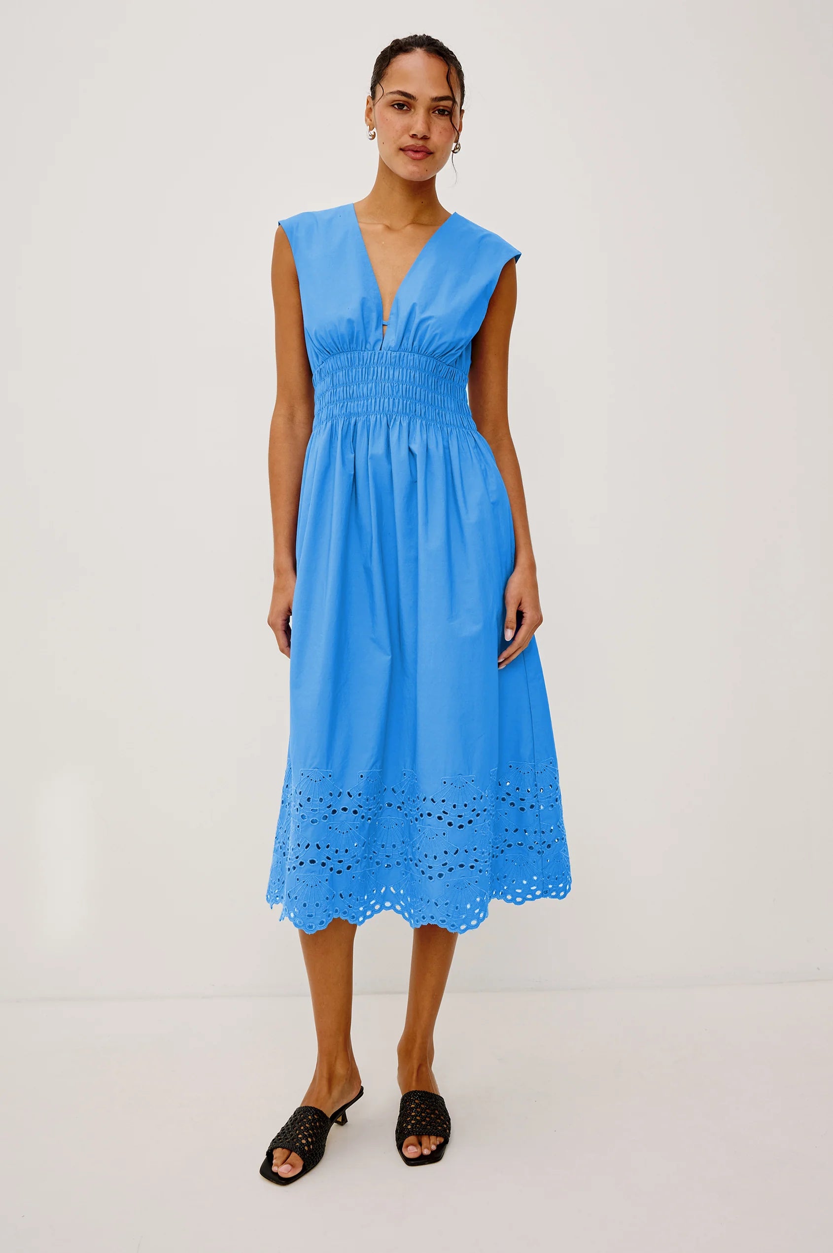 midi dress in blue