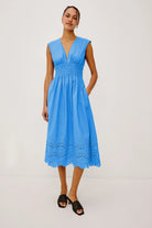 midi dress in blue