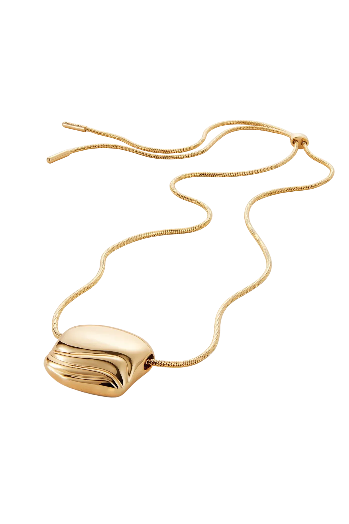 necklace with a statement gold pendant on a long thick gold chain