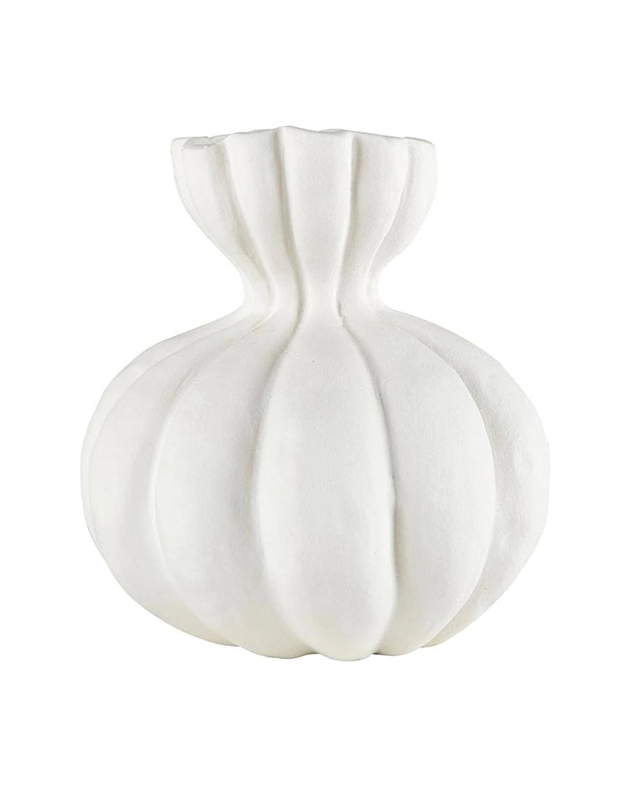 a decorative vase in white