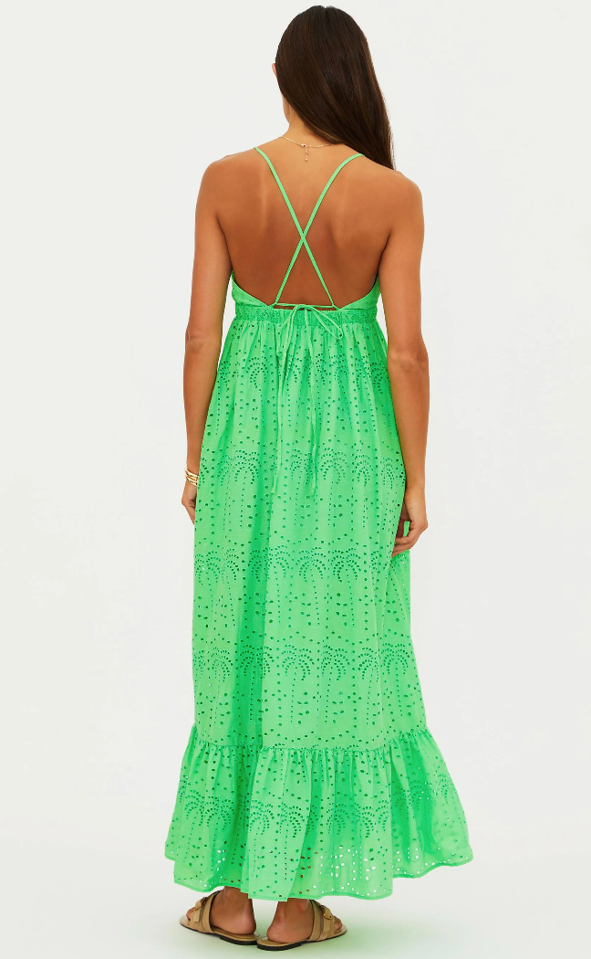 maxi green in green eyelet