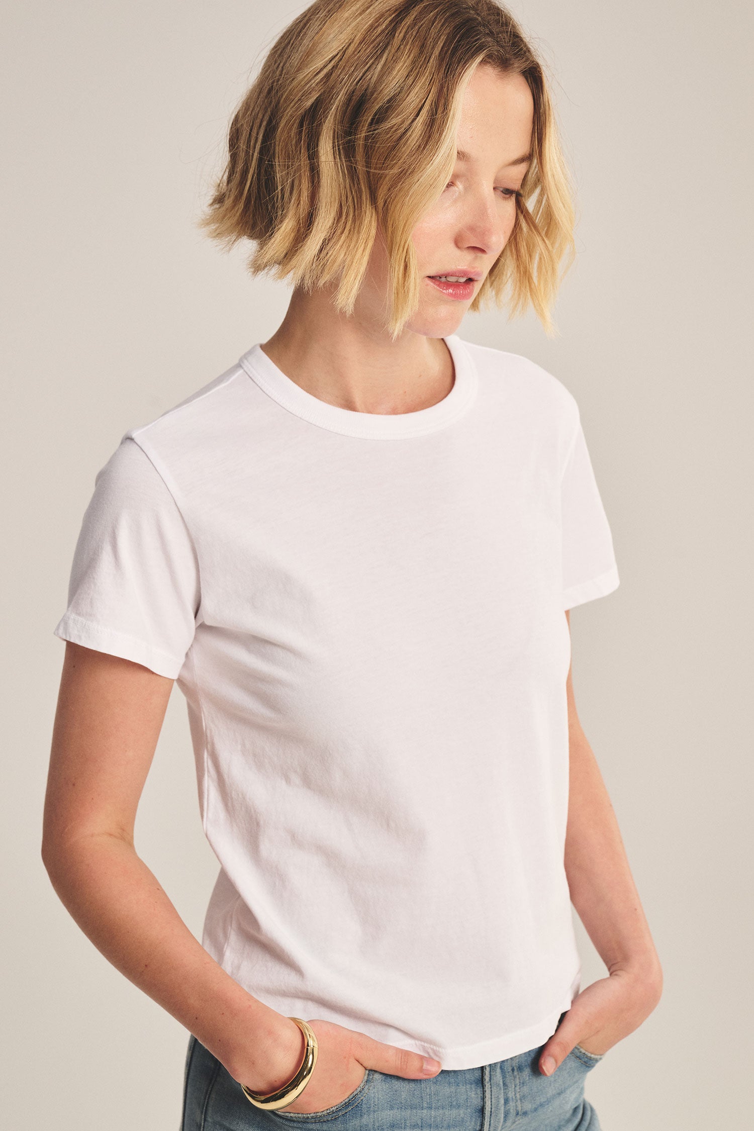 white short sleeve top