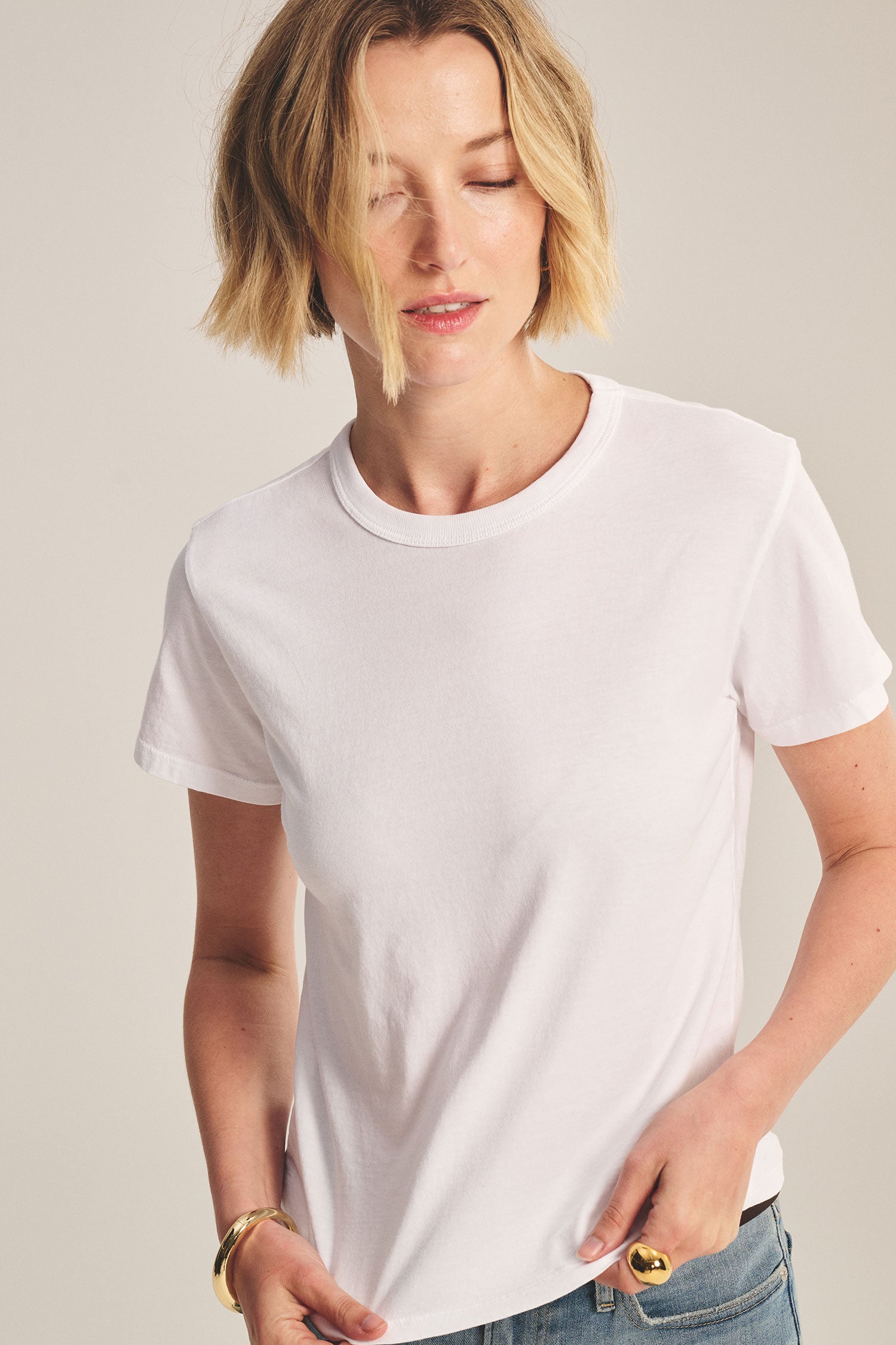 white short sleeve top