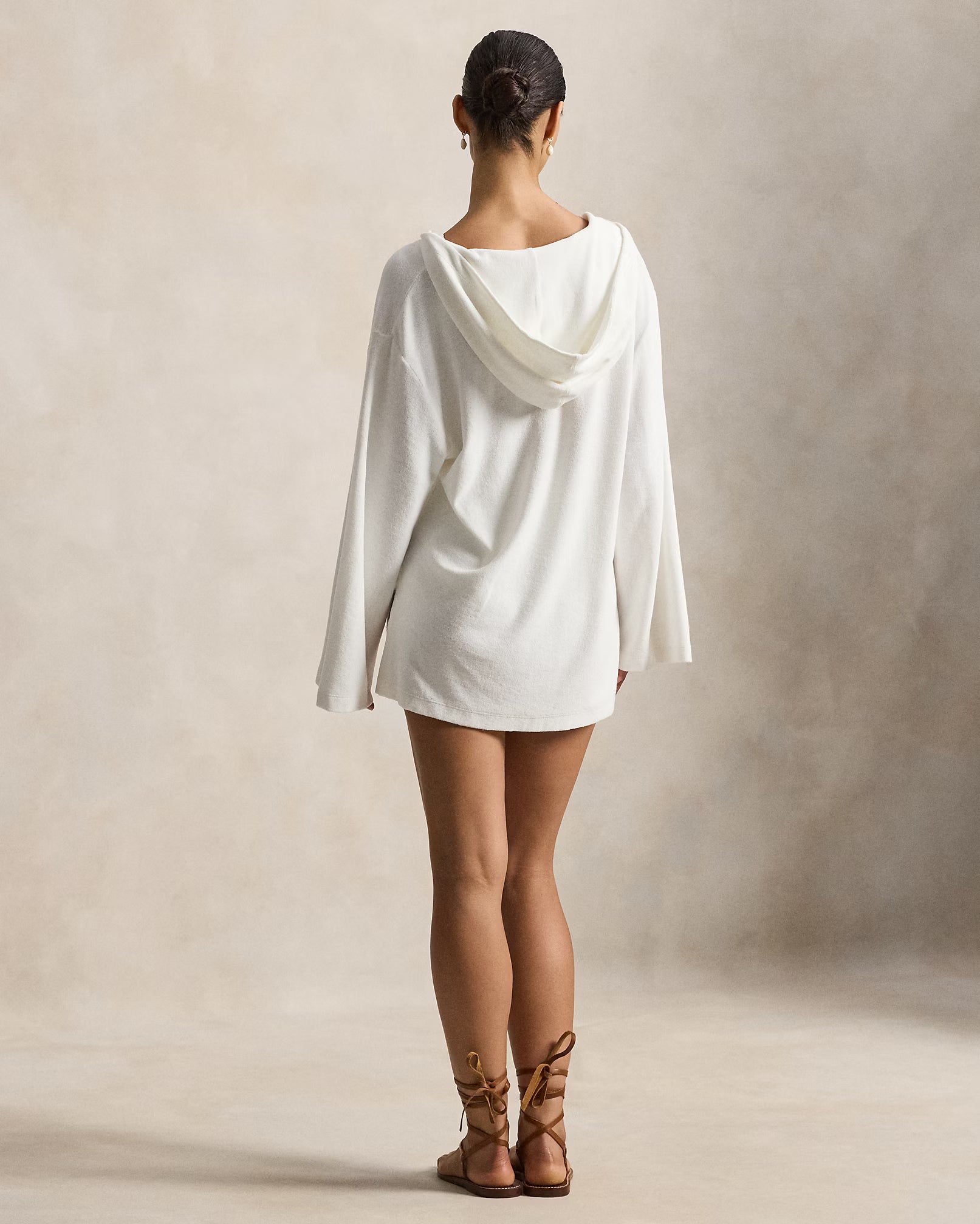 terry cloth hooded tunic cover up