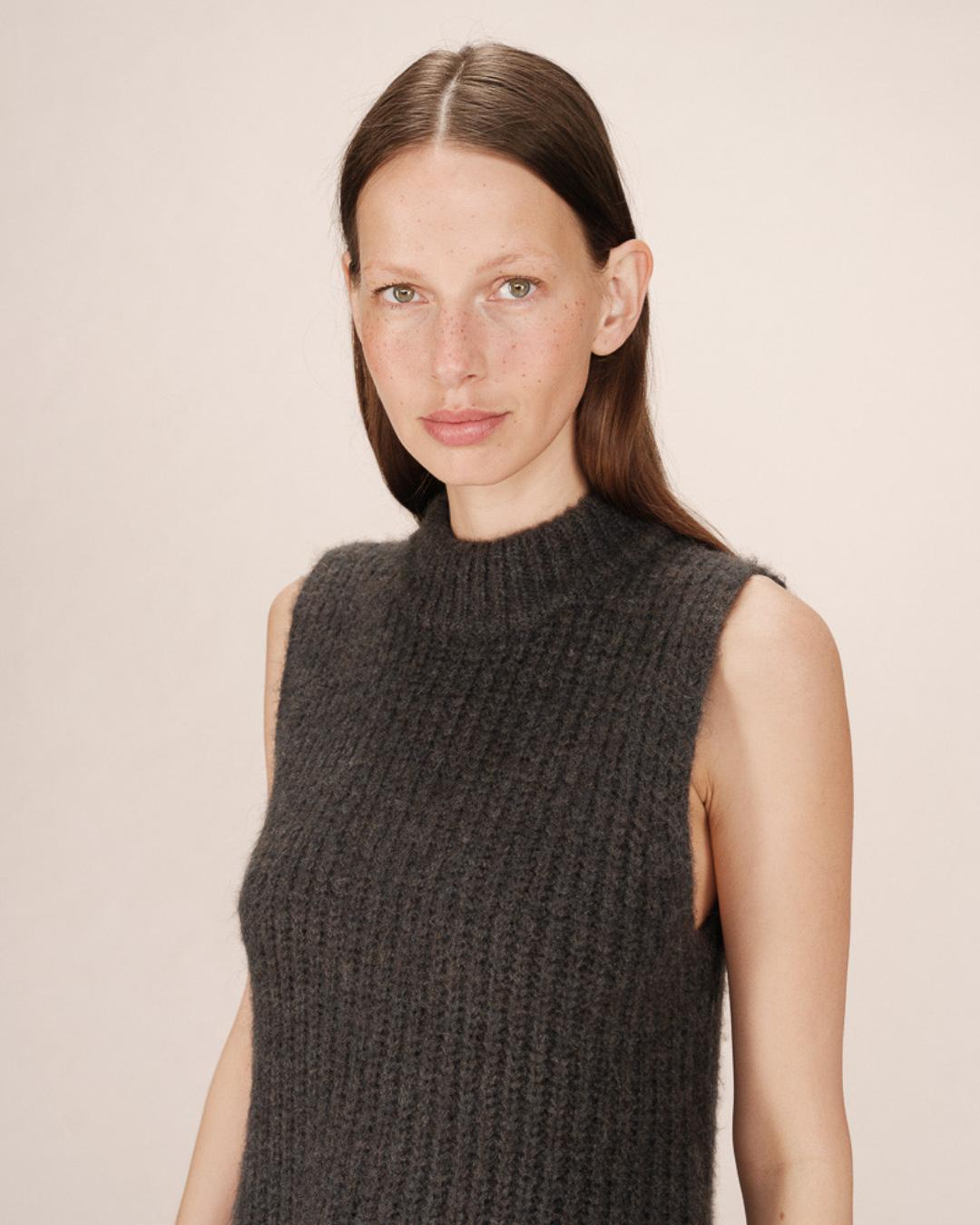 grey knit vest