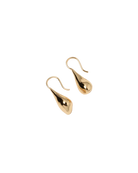 bean shaped gold drop earring