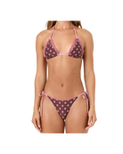 brown bikini bottom with pink polka dots